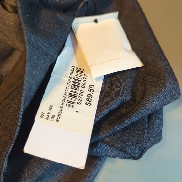 Adrienne Vittadini Studio Pants Womens 12 Navy Blue Career Work Business - Picture 5 of 9